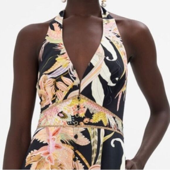 NWOT Camilla Halterneck Jumpsuit with Tie Neck Lady of the Moon. SMALL - Picture 6 of 11